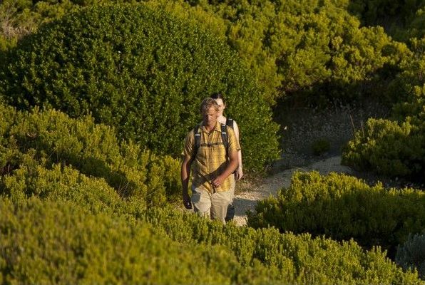 Couple walking along Great Ocean Walk